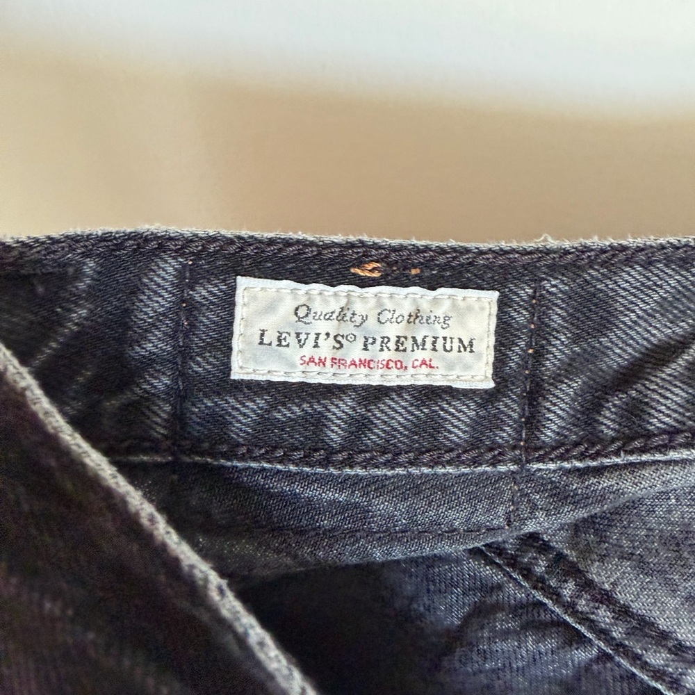 Levi’s Premium Denim Washed Black 70s High Slim Straight Jeans size 30 - Picture 7 of 9